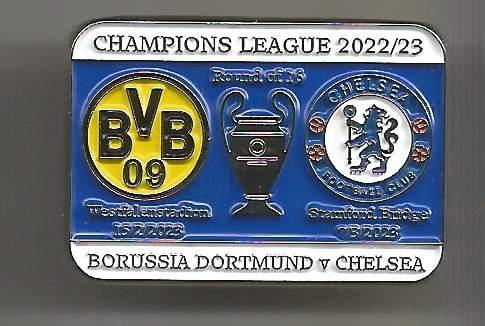 Pin Dortmund- Chelsea Champions League 2022-23 blau weiss